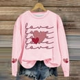 thumbnail image 2 of VISALY Pullover Crewneck Sweatshirt Graphic Sweatshirts Oversized Hoodies Striped Plus Size Sweatshirts Long Sleeve Sweaters Pullover Printed Sweaters Trendy Tunic Sweater Basic Sweatshirts Pink Xl, 2 of 4