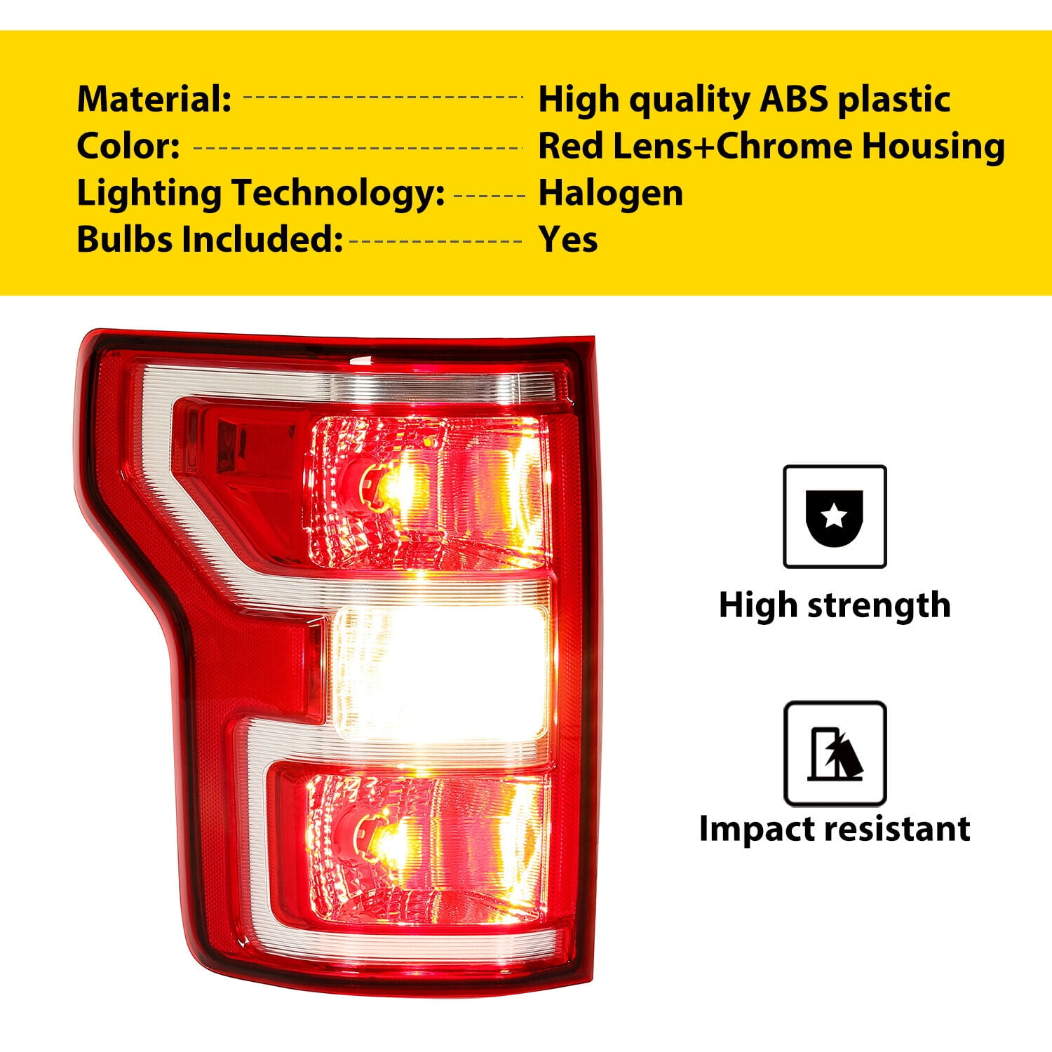 KOJEM Brake Tail Light Rear Lamp for Ford F150 F-150 18 19 20 Left Driver Side JL3Z13405H