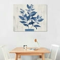 thumbnail image 3 of COMIO Blue Plant Leaf Wall Art: Natural Botanical Canvas Artworks Print Painting for Dinging Room, 3 of 5