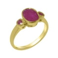 thumbnail image 1 of LBG British Made 14k Yellow Gold Real Genuine Ruby Womens Promise Ring - 33 size options - Size 8.25, 1 of 6