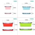 thumbnail image 4 of Set of 4 Collapsible Foldable Silicone Food Storage Container With BPA Free, Leftover Meal Box With Airtight Plastic Lids For Kitchen (Green), 4 of 6