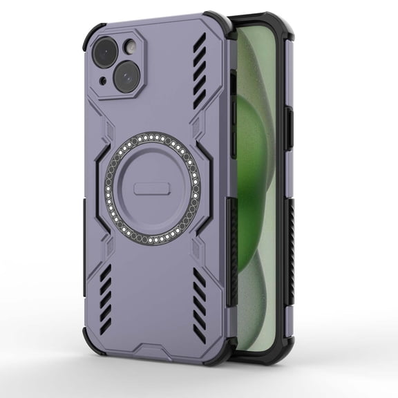 Designed for iPhone 15 Plus Heavy Duty Magnetic Phone Case,Compatible with Mag-safe,Military Grade Drop Protection,Dropproof Anti-fall Tough Rugged Durable Shockproof Phone Case,Purple