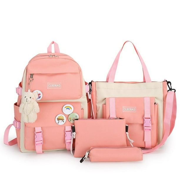 Mochila escolar Kawaii para niños y niñas, conjunto de 4 piezas, mochilas escolares para adolescentes y niñas Fivean unisex