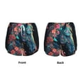 thumbnail image 3 of Pofeuu Colorful Floral Patterned Horse Print Women's Athletic Shorts Running Workout Shorts Tummy Control Quick Dry Gym Shorts with Pockets Double layer sports shorts-Medium, 3 of 7