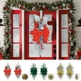 thumbnail image 2 of Mosey Christmas Wreath Hanging Pendant Bow Decor Christmas Ball Festive Fake Plant LED Light String Holiday Wall Door Xmas Decoration Garland, 2 of 8