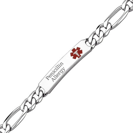 Personalized Sterling Silver Medical ID Bracelet - 7.5