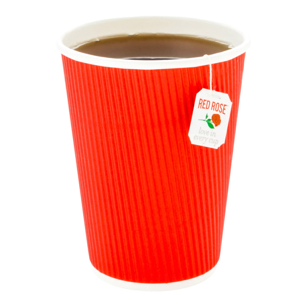 UK MANUFACTURER 1000 x 12oz BLACK 3-PLY RIPPLE PAPER COFFEE CUPS 