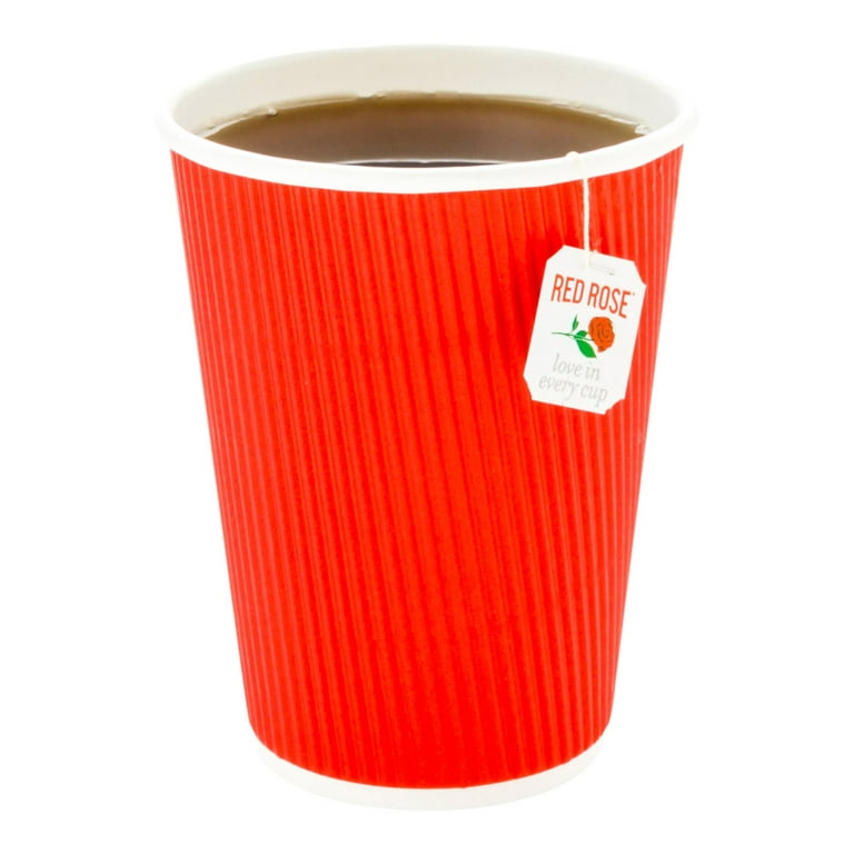 4 oz Red Paper Coffee Cup - Ripple Wall - 2 1/2 x 2 1/2 x 2 1/4 - 500  count box