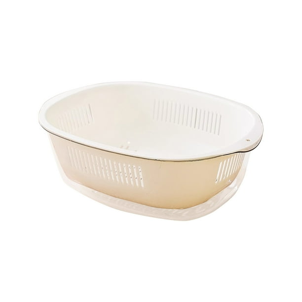 Yhmxh Utensilios de cocina Cesta multifuncional para limpiar frutas, con colador, para fregadero de cocina, recogedor de alimentos, escurridor, enjuagador de frutas y verduras. Muebles para cocina