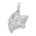 thumbnail image 4 of FJC Finejewelers 925 Sterling Silver Rhodium Plated Polished 3D Large Conch Shell Charm 28 x 18 mm, 4 of 7