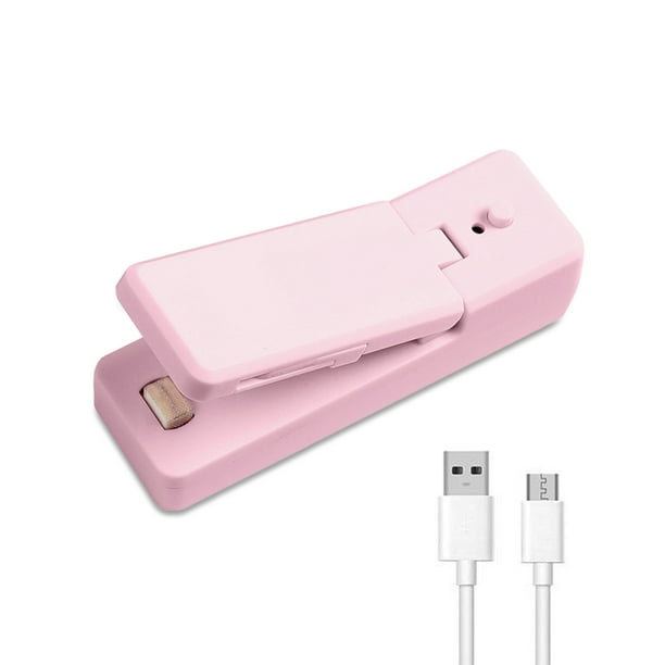 Mini sellador de calefacción Empaquetado de cocina USB Bolsas recargables Máquina de sellado Portátil Embalaje de alimentos Cierre de comida Capper Sello Dispositivo Rosa Scienceny HA022515-03B
