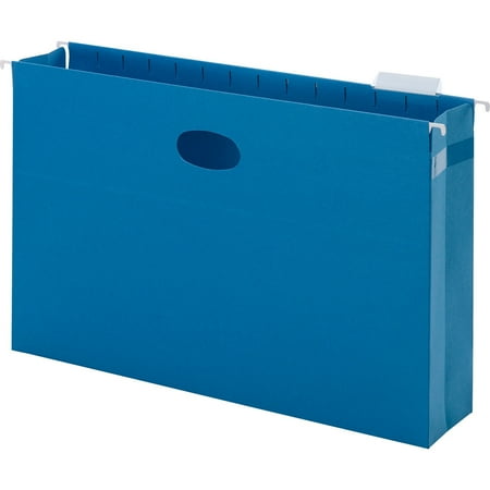- Smead, SMD64370, 1/5 Cut Clear Tab Hanging Box File Pockets, 25 / Box, Sky Blue