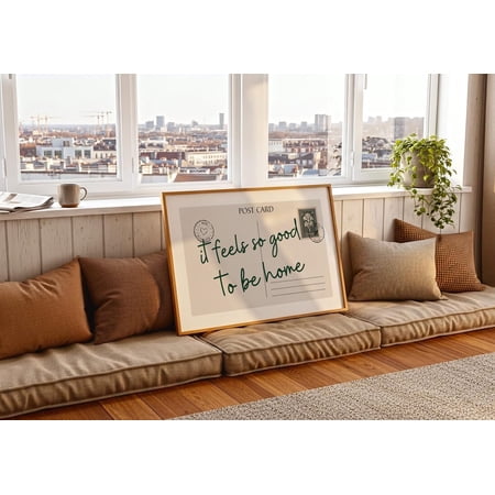 Feels So Good To Be Home Postcard Trendy Apartment Home Decor Unframed Paper Print