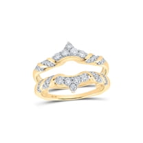 10kt Yellow Gold Womens Diamond Wrap Enhancer Wedding Band 1/2 Cttw