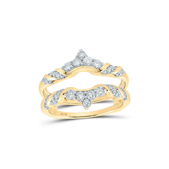 10kt Yellow Gold Womens Diamond Wrap Enhancer Wedding Band 1/2 Cttw