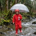 thumbnail image 2 of mgoYE Little Girl Rain Jacket Size 6 Toddler Kids Rain Suit for Boys Girls One Piece Hoodie Waterproof Coverall Lightweight Rain Jacket(Red,10-11 Years), 2 of 7
