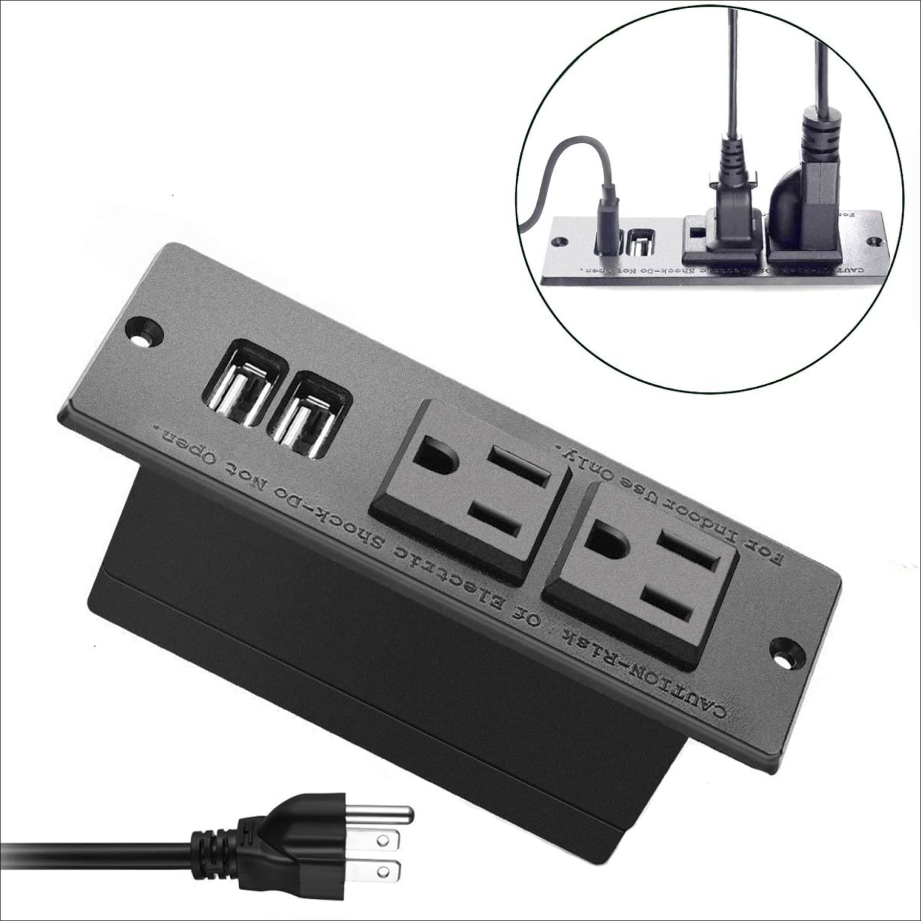 Conference Recessed Power Strip Socket 9.8Ft Cord,Desktop Power Grommet