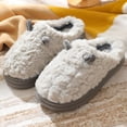 thumbnail image 4 of Xfvqtps Fuzzy Slippers for Womens and Mens Lovers House Slippers Fluffy Slippers Memory Foam Thick Bottom Non Slip Cute Plush Cartoon Animals Ear Warm Winter Home Slippers Gray, 4 of 4