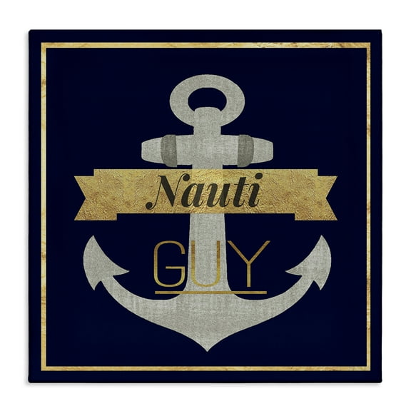 Stupell Industries Nauti Guy with Anchor Novelty & Humor Painting Wrapped Canvas Art Print Wall Art, 17 x 17
