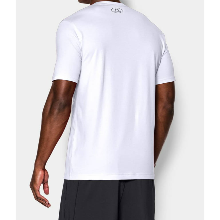 Under Armour Mens Big & Tall Charged Cotton Logo Plain White T Shirt 4XL  XXXXL
