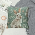 thumbnail image 2 of Easter Throw Pillow Cushion Case, White Rabbits Smelling The Fresh Spring Air Flowers Eggs and Hearts in Pastel Colors, Decorative Square Accent Pillow Cover, , Multicolor, 2 of 5