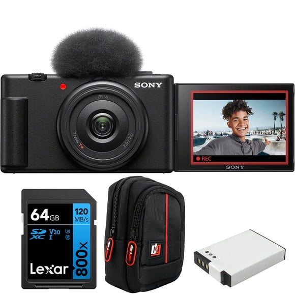 Cámara Sony ZV-1F Vlog para creadores de contenido negra + Accesorios
