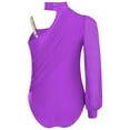 thumbnail image 3 of Sholeno Kids Girls One Shoulder Gymnastics Leotard Ballet Dance Bodysuit Jumpsuit Biketard Dancewear Purple 10, 3 of 6