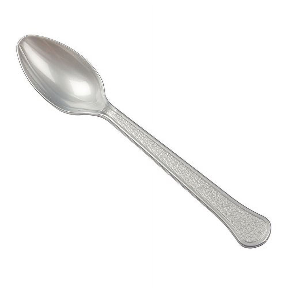 JAM Paper Disposable Plastic Spoons Party Pack, Silver, 50/Box