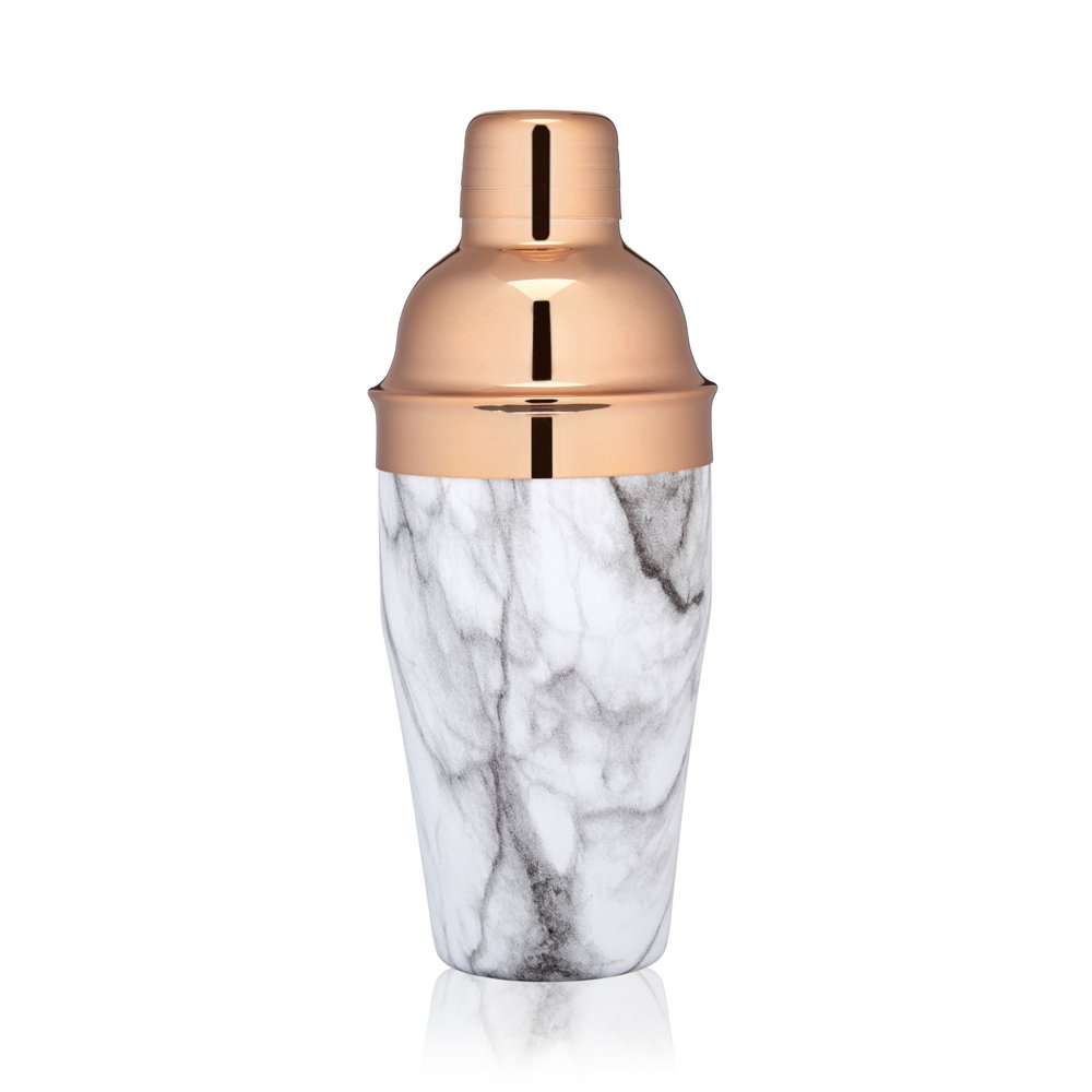 True Copper Marble Cocktail Shaker, 18 oz Stainless Steel Cobbler