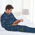 thumbnail image 6 of Hirioo Shark for Men's Pajama Sets 2 Piece Pjs Men's Long-Sleeved Pajama Set Button Down Sleepwear,S-XXL-Large, 6 of 7