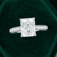 thumbnail image 5 of Silvago Jewel 14K White Gold Plated Rings - Excellent 2.2 Ct Radiant Cut Lab Created Simulated Diamond Rings - Under-Halo Diamond Ring for Women's - Solitaire with Accent Diamond Rings for Her, 5 of 9