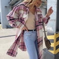 thumbnail image 4 of TopLLC Manteaux d'Hiver pour Femmes Mode pour Femmes d'Hiver Peluche Chaud Carreaux Rouges Poche Bouton Veste en Laine Haut Cardigan pour Femmes, 4 of 6