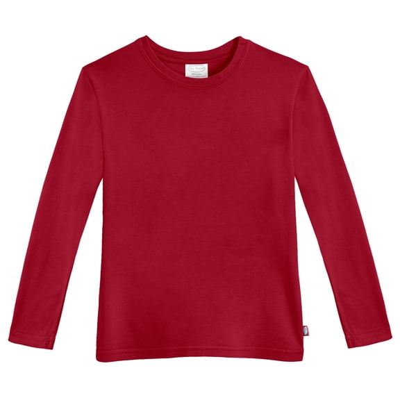 Made in USA Boys Soft Cotton Jersey Long Sleeve Tee | Red