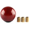 thumbnail image 1 of Red Fiberglass Gear Shift Knob Universal Gear Shift Knobs with 3 Round Ball Gear Shift Adapters, 1 of 4