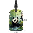thumbnail image 6 of Square 2Pack PU Leather Panda Cruise Luggage Tag with Privacy Cover and Name ID Tag for Travel Handbags Backpacks Luggage Tags, 6 of 6