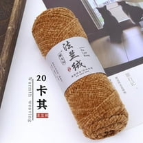 XmhyTop 75G Velvet Yarn Crocheting Fuzzy Yarn, Premier Plush Parfait Chunky Blanket, Velvet Fluffy Chenille Blanket Yarn,Crochet Knitting Soft Thick Plush Lustrous,Light Brown