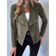 thumbnail image 4 of Chaquetas de Ante Sintético para Mujer, Ropa de Moda de Otoño, Larga, Frente Abierto, Abrigo Corto, Prenda Exterior Verde M, 4 of 10