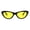 black yellow, variant on Womens Pop Color Lens Goth Narrow Cat Eye Plastic Sunglasses Black Yellow