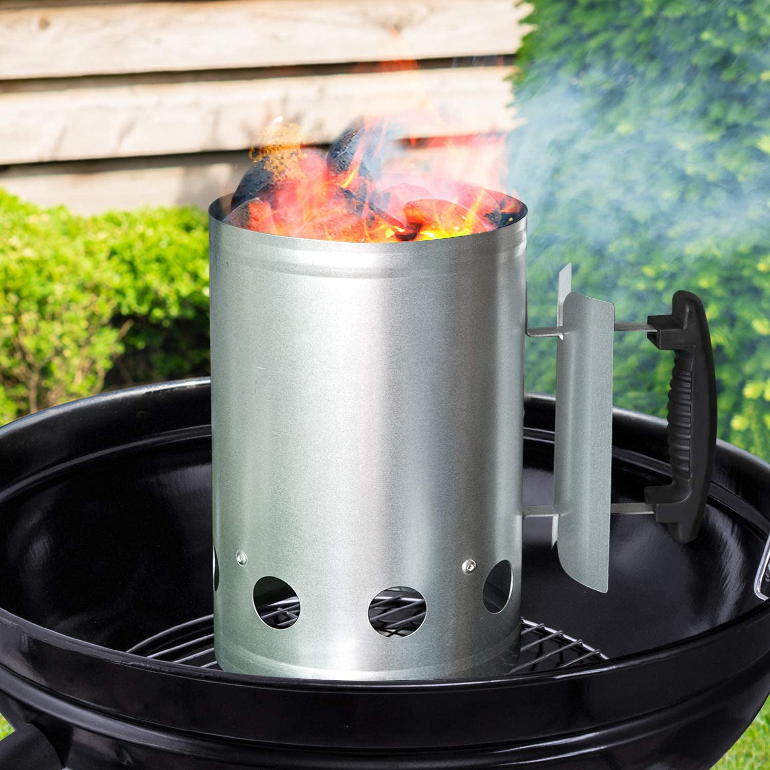 LARGE Chimney Charcoal Starter Lighting Kit Barbeque BBQ Lighter Coal Burner 