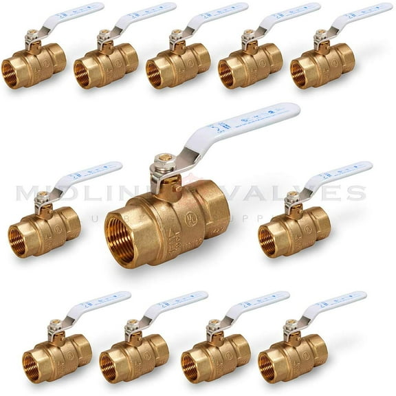 3/8 in. FIP x 3/8 in. FIP Premium Brass Full Port Ball Valve (12 Pack)