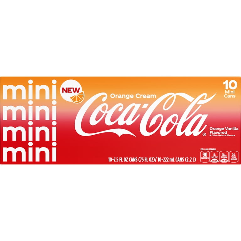 Coca-Cola Orange Cream Soda Pop Fridge Pack Mini Cans, 7.5 fl oz