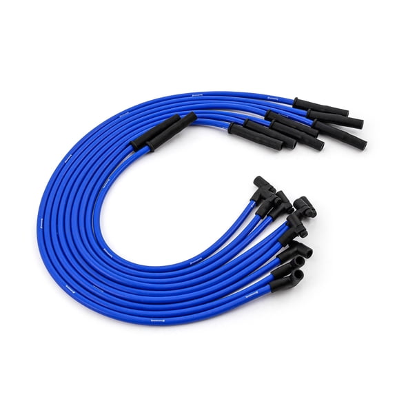 Speedmaster PCE390.1024.02 Universal 90 Deg to Straight - Male - Blue Spark Plug Wires (Suits Compatible with Ford)
