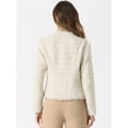 thumbnail image 3 of DARING DIVA Plaid Tweed Blazer for Women's Open Front Work Office Jacket XS Beige, 3 of 6