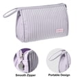 thumbnail image 3 of Unique Bargains Floral Makeup Bag Zipper Flower Cosmetic Pouch Purple, 3 of 7