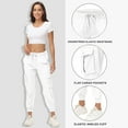 thumbnail image 4 of Htigea Cargo Jogger Pants for Women Casual Lounge Sweatpants Ultimate Comfort And Super Soft White,S, 4 of 6
