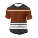 thumbnail image 4 of Ceisia Men's Summer Casual Slim Fit Crew Neck Short Sleeve T-Shirt Multi-Color Striped Waffle Knit Stretch Fabric Brown XL Gifts, 4 of 7