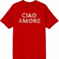 thumbnail image 4 of Ciao Amore Adult Red Crew Neck Short Sleeve Tee-Medium, 4 of 5