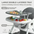 thumbnail image 3 of ManyFun-4-in-1 Baby High Chair Portable Toddler Baby Dining Chairs-Dining Booster Seat for Eating-Dinner Plate and Toy Rack,Grey, 3 of 8