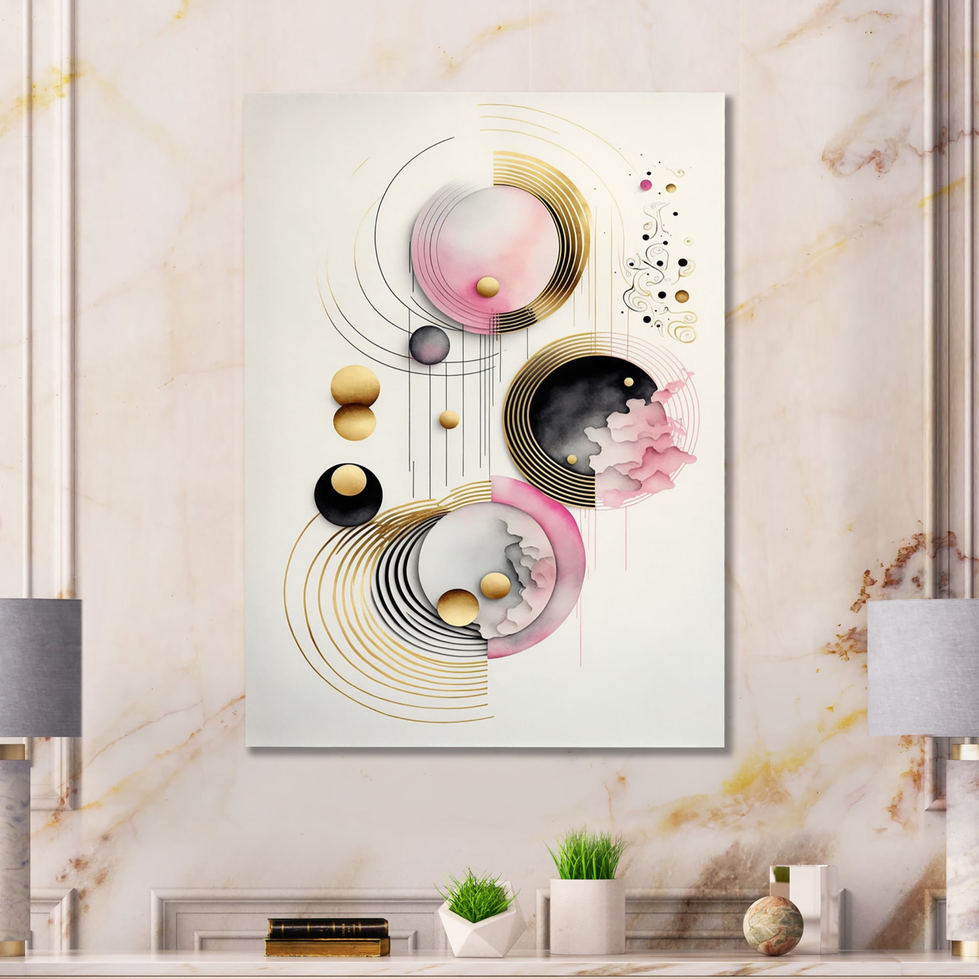 Designart Colorful Circular Abstract IV Canvas Wall Art