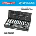 thumbnail image 2 of CHANNELLOCK 3/8-inch Metric Drive Socket Set, Includes Standard and Deep-Well Sizes, 6-point Sockets, Durable Steel Case, 18 pieces (38182), 2 of 5